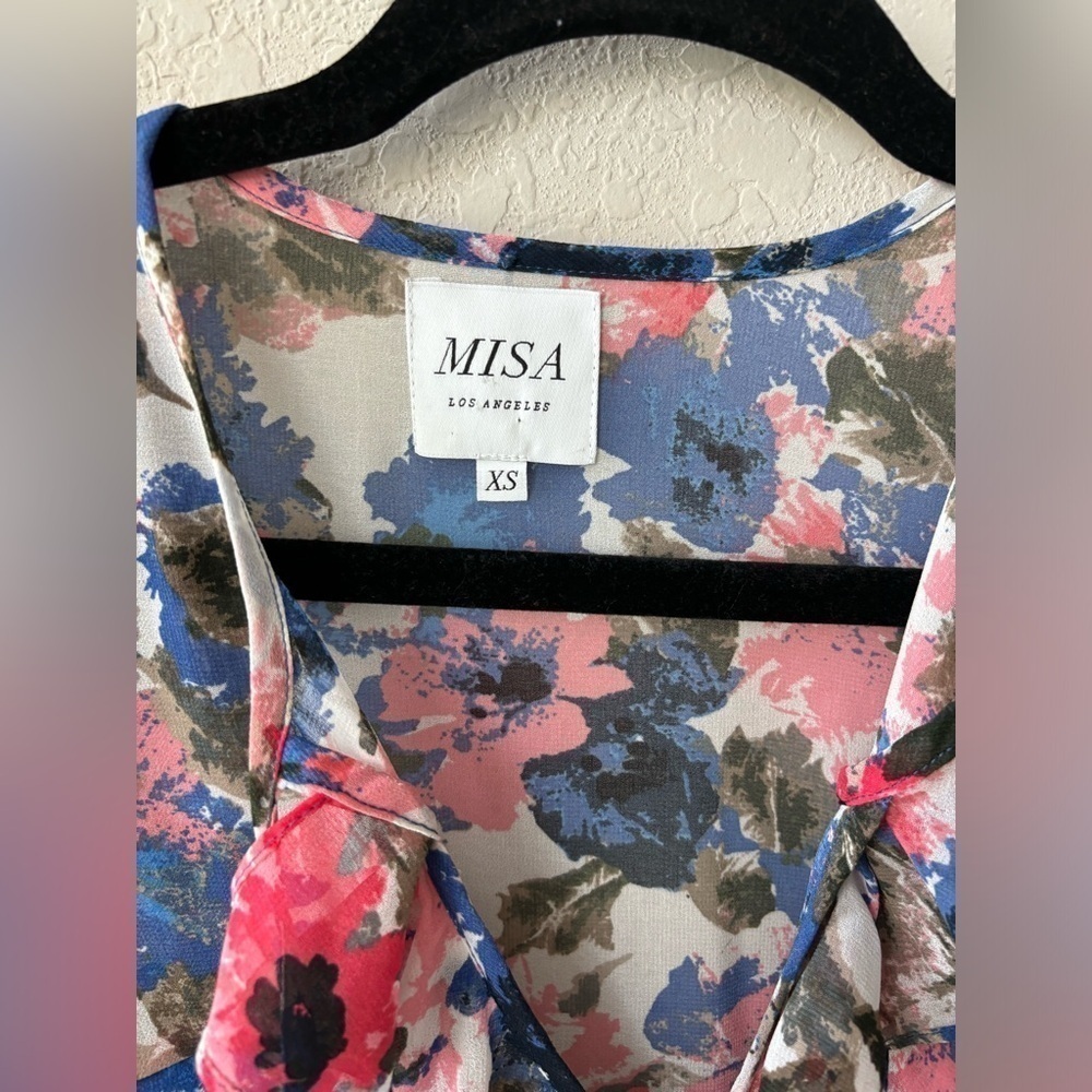 MISA Los Angeles Damaris Top Floral Ruffle Blouse Size XSmall - Picture 9 of 12